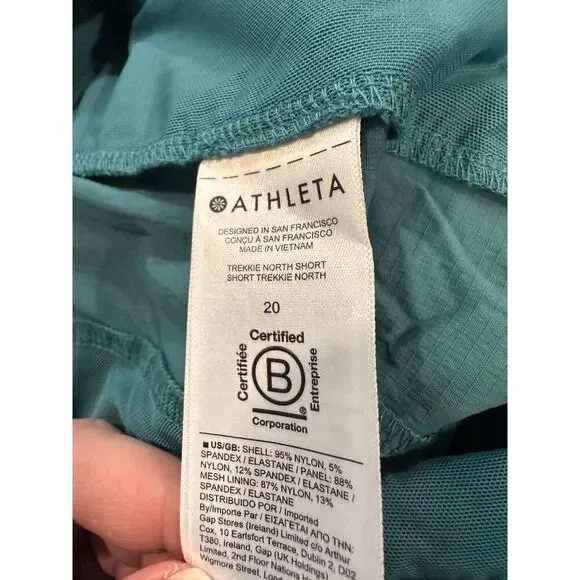 Athleta Trekkie North Short Teal Size 20 - Picture 4 of 6